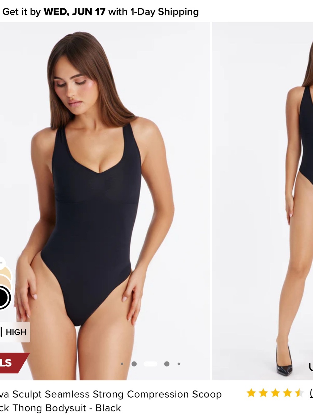 Fashion Nova Black Nova Sculpt Seamless Thong Bodysuit